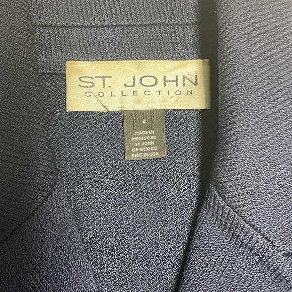 ST.JOHN Sapphire Knit Blazer Navy Size 4 - Picture 16 of 16